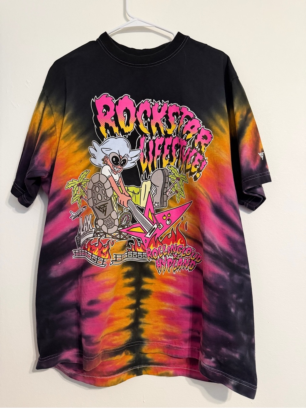 Rockstar Lifer Tie-Dye Graphic Tee - rolling loud